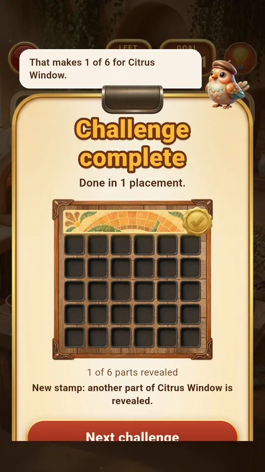 Challenge complete with a new stamp